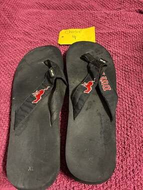 Duff Beer Logo Flip Flops with Toe Goz Brand Tag